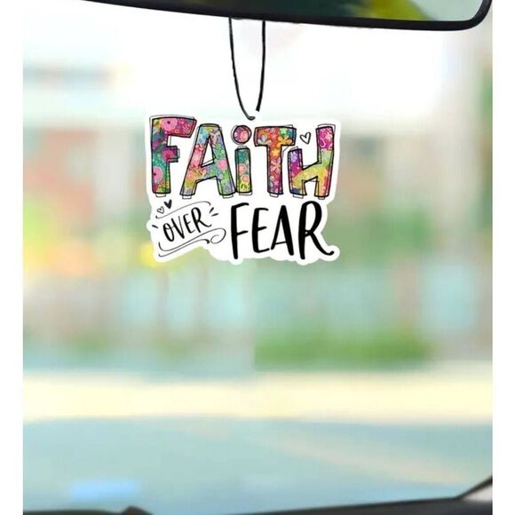 2/$21 Faith Over Fear Car Mirror Ornament - Brand New - Picture 2 of 8